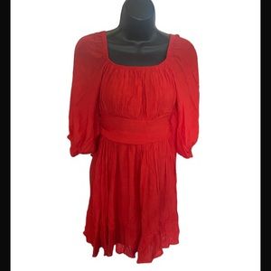 Women’s summer dress classic shirt sleeve square neck mini cocktail dress